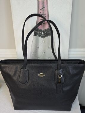 Coach Black Pebbled Leather Tote